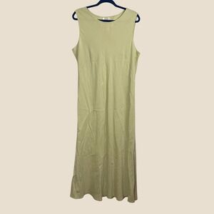 Vtg Talbots Maxi Dress Womens 18 Sage Green Coastal Grandma Linen Modest Summer